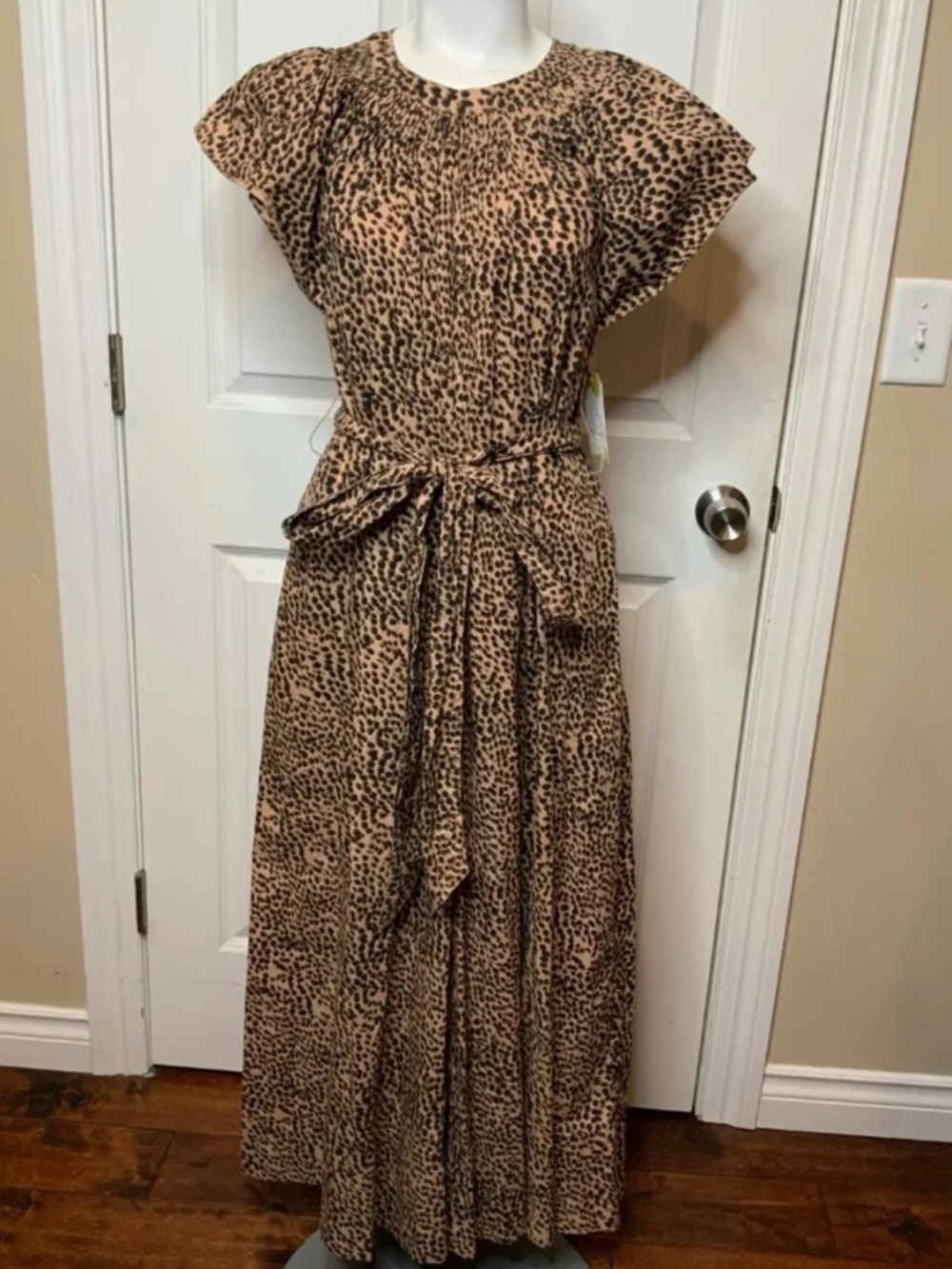 Gorgeous ULLA JOHNSON Tan & Black Coralie Cheetah Jumpsuit NWT/2